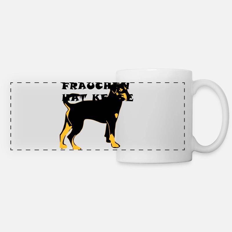 pinscher chien - Mug panoramique contrasté et blanc - blanc