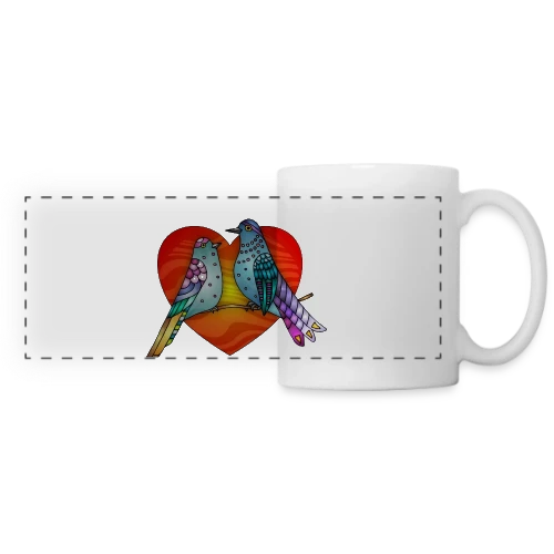 Envol Poétique des Oiseaux - Mug panoramique contrasté et blanc