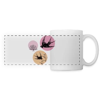 Spring swallows - Panoramic Mug - white - Front