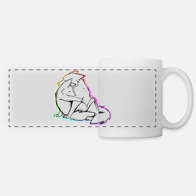 Loving Wolves - Panoramic Mug - white