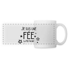 Maquette de Mug panoramique contrasté et blanc « Révèle la Fée en Toi » à imprimer et personnaliser