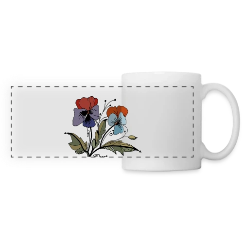 Éclat Floral - Mug panoramique contrasté et blanc