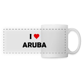 I love Aruba - Karibik - Carribbean - Panoramatasse - Weiß - Vorne