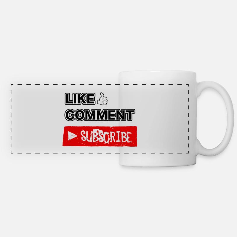 Like, Comment, Subscribe. - Panoramic Mug - white