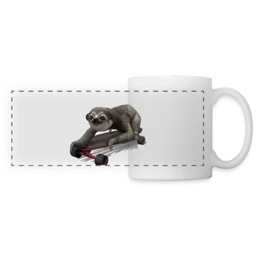 Paresseux Skateur Stylé - Mug panoramique contrasté et blanc