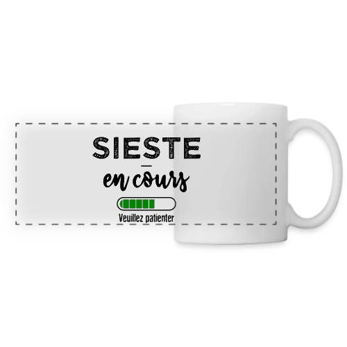 Sieste en cours, ne pas déranger ! - Mug panoramique contrasté et blanc