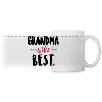 Grandma is the best - Mug panoramique contrasté et blanc - blanc - Devant