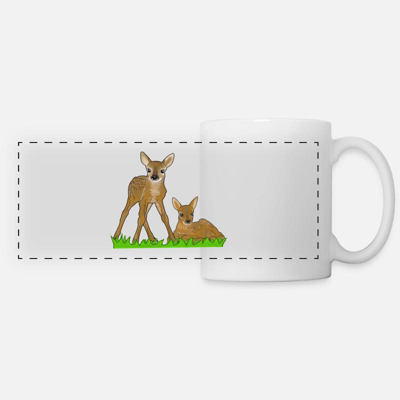 Two fawns - Panoramic Mug - white