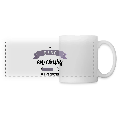 Bébé en Cours : Annonce Humoristique & Originale - Mug panoramique contrasté et blanc