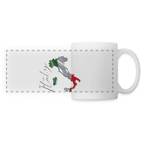 Maquette de Mug panoramique contrasté et blanc « Italie Tricolore Élégante » à imprimer et personnaliser