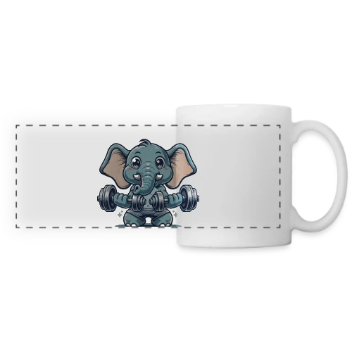 L'Éléphant Sportif Rigolo - Mug panoramique contrasté et blanc