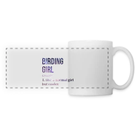 Maquette de Mug panoramique contrasté et blanc - Birding Girl Galaxie à imprimer et personnaliser