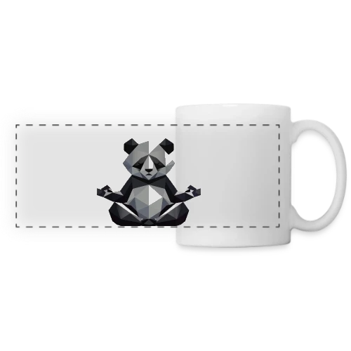 Panda Zen Géométrique : Harmonie Minimaliste - Mug panoramique contrasté et blanc