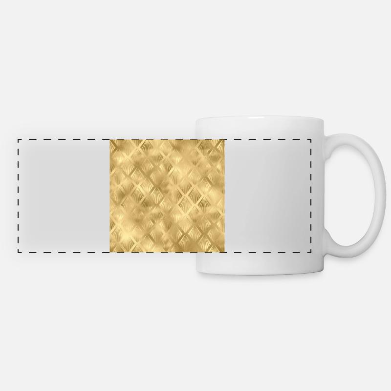 Gold Art Deco Pattern - Panoramic Mug - white