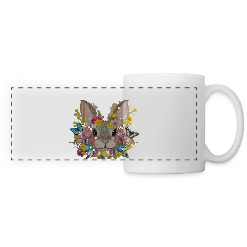 Lapin de Pâques Enchanté - Mug panoramique contrasté et blanc