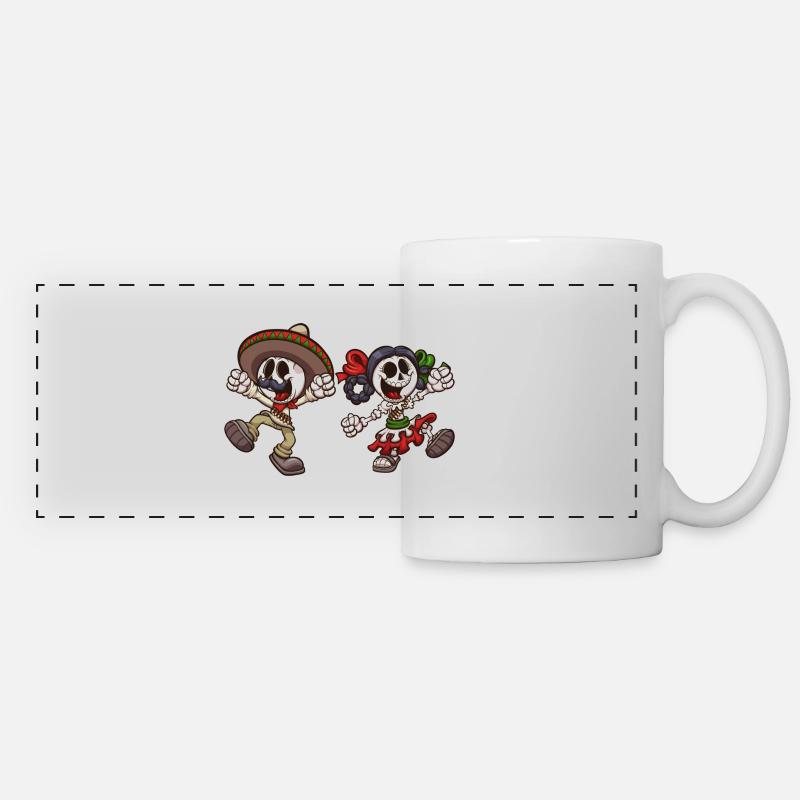 Mexican Skeletons - Panoramic Mug - white