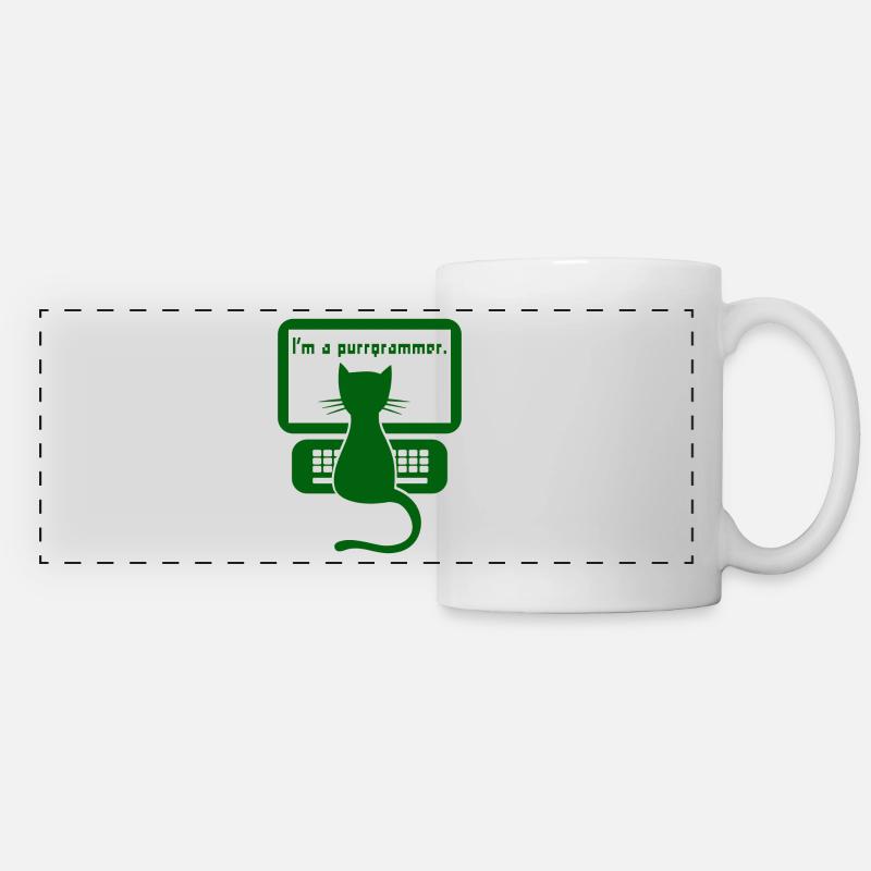 Je suis un cadeau de chat programmeur - Mug panoramique contrasté et blanc - blanc