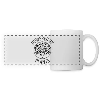 Powered by Plants Vegan Geschenk - Panoramatasse - Weiß - Vorne