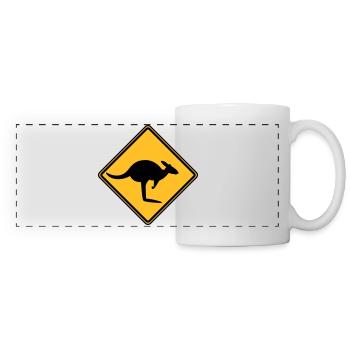 Caution kangaroo - Panoramic Mug - white - Front