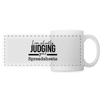 Je vous juge silencieusement comptable Spreadsheets - Mug panoramique contrasté et blanc - blanc - Devant
