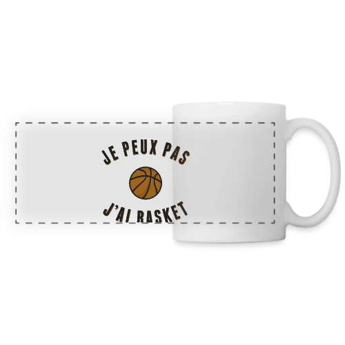 Je peux pas, j'ai basket ! L'excuse idéale - Mug panoramique contrasté et blanc