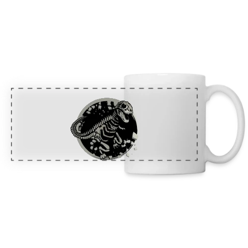 T-Rex Fossile : Le Squelette de Dinosaure Mythique - Mug panoramique contrasté et blanc