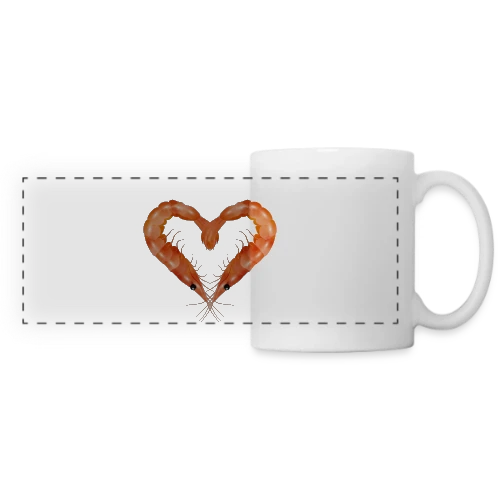 Cœur de Crevettes Roses - Mug panoramique contrasté et blanc
