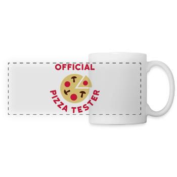 Official pizza tester (pizza, salami, mushrooms) - Panoramic Mug - white - Front