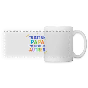 Tu est un papa pas comme les autres - Mug panoramique contrasté et blanc - blanc - Devant