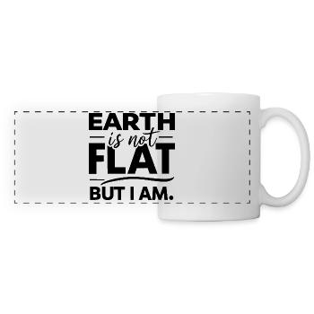 Satire Terre plate Blagues ironiques - Mug panoramique contrasté et blanc - blanc - Devant