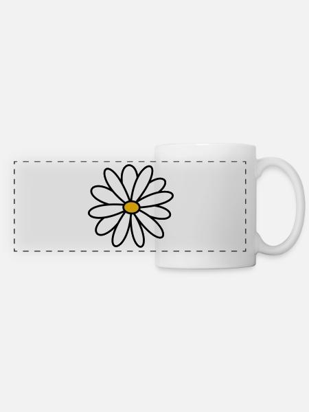 Pâquerette - Mug panoramique contrasté et blanc - blanc