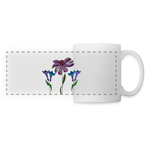 Éclat Floral - Mug panoramique contrasté et blanc
