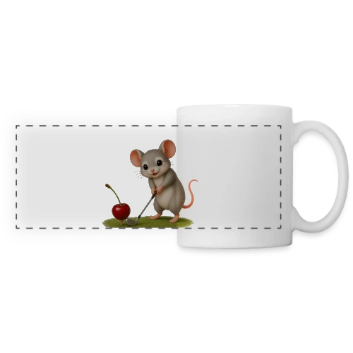 La Souris Golfeuse - Mug panoramique contrasté et blanc