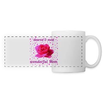 Fête des mères - Mug panoramique contrasté et blanc - blanc - Devant