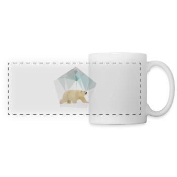 Polarbear polygon - Mug panoramique contrasté et blanc - blanc - Devant