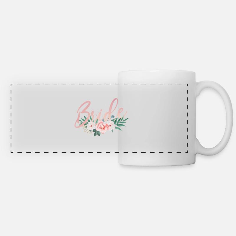 Bride shirt in boho style - Panoramic Mug - white