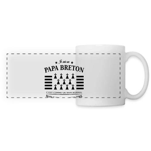 T-shirt Papa Breton Authentique - Mug panoramique contrasté et blanc