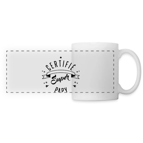 Certifié Super Papy - Mug panoramique contrasté et blanc