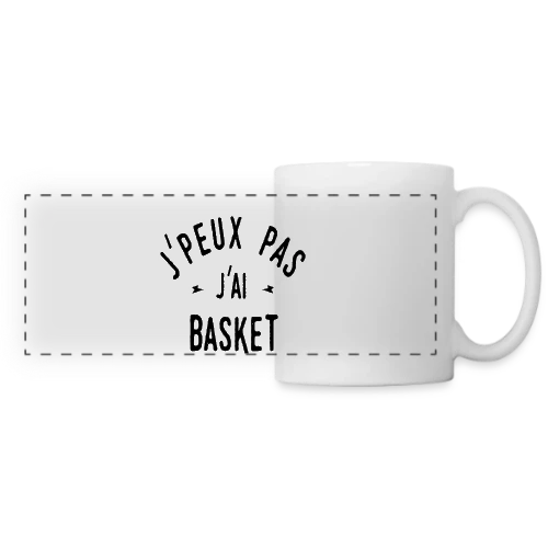 Je peux pas, j'ai basket ! - Mug panoramique contrasté et blanc