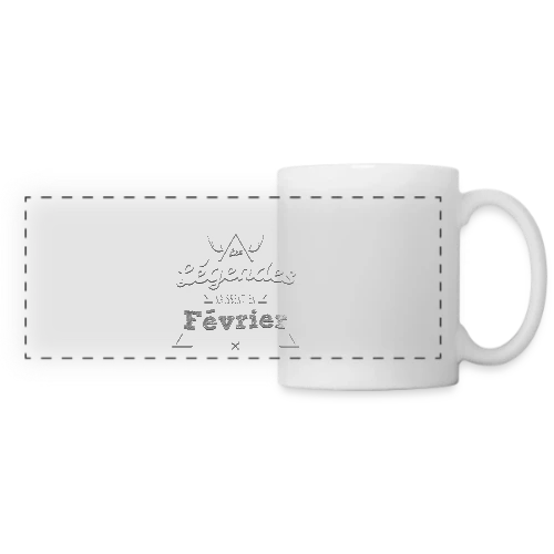 Février : Le Mois des Légendes - Mug panoramique contrasté et blanc