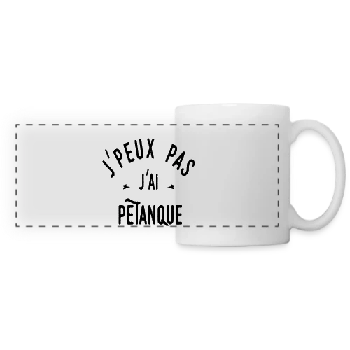 T-shirt J'peux pas j'ai pétanque - Humour et Boules - Mug panoramique contrasté et blanc