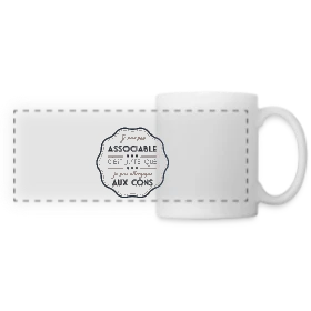 Maquette de Mug panoramique contrasté et blanc « Sociable ? Non, Merci ! » à imprimer et personnaliser