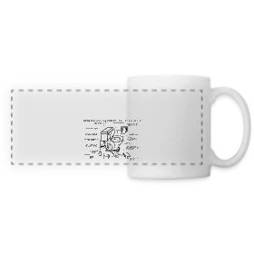 Maquette de Mug panoramique contrasté et blanc « La Technologie Expliquée avec Humour » à imprimer et personnaliser