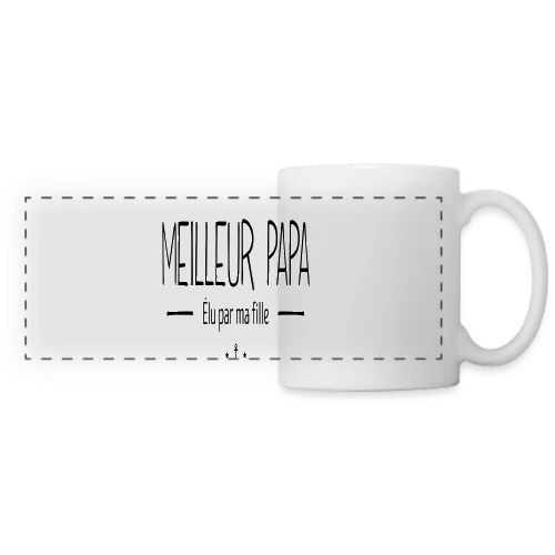 Meilleur Papa Élu par Ma Fille - Mug panoramique contrasté et blanc