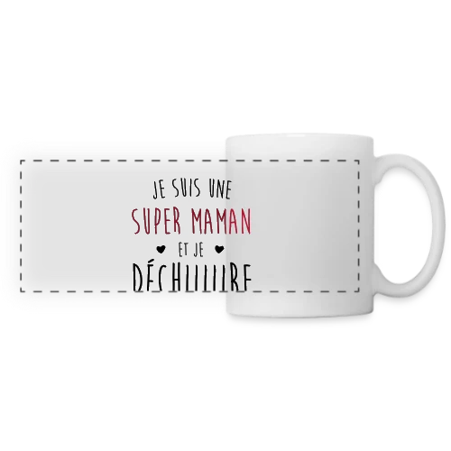 Super Maman qui Déchire - Mug panoramique contrasté et blanc