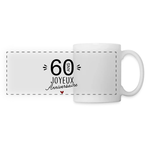 T-shirt Joyeux Anniversaire 60 Ans – Édition Spéciale - Mug panoramique contrasté et blanc