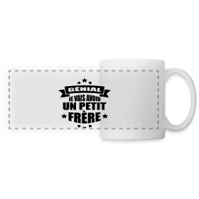 Maquette de Mug panoramique contrasté et blanc « T-shirt Bientôt Petit Frère : L'Annonce Adorable » à imprimer et personnaliser