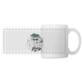Maquette de Mug panoramique contrasté et blanc « Chemins Vers Belles Destinations » à imprimer et personnaliser