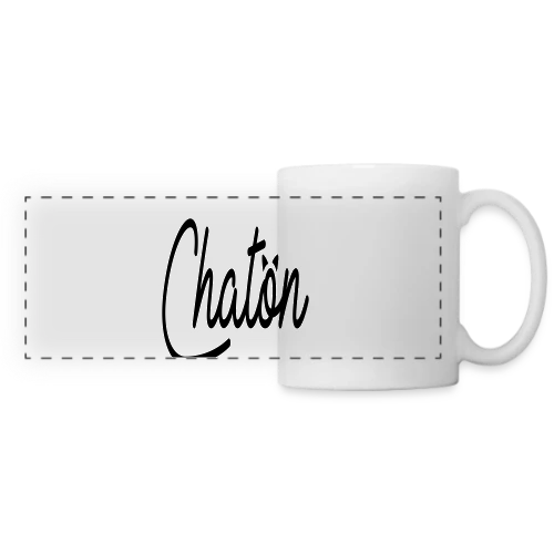 Inscription Chaton Élégante - Mug panoramique contrasté et blanc