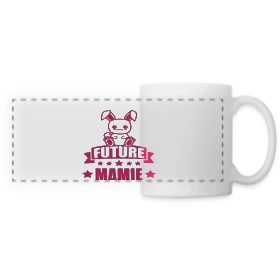 Maquette de Mug panoramique contrasté et blanc « T-shirt Future Mamie : Annonce de Bonheur Imminent » à imprimer et personnaliser